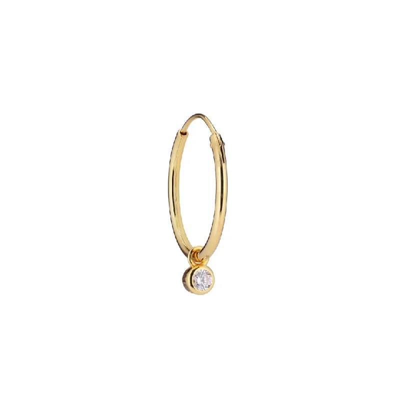 Golden Hour 18K Gold Plated Hoop w. White Zirconia