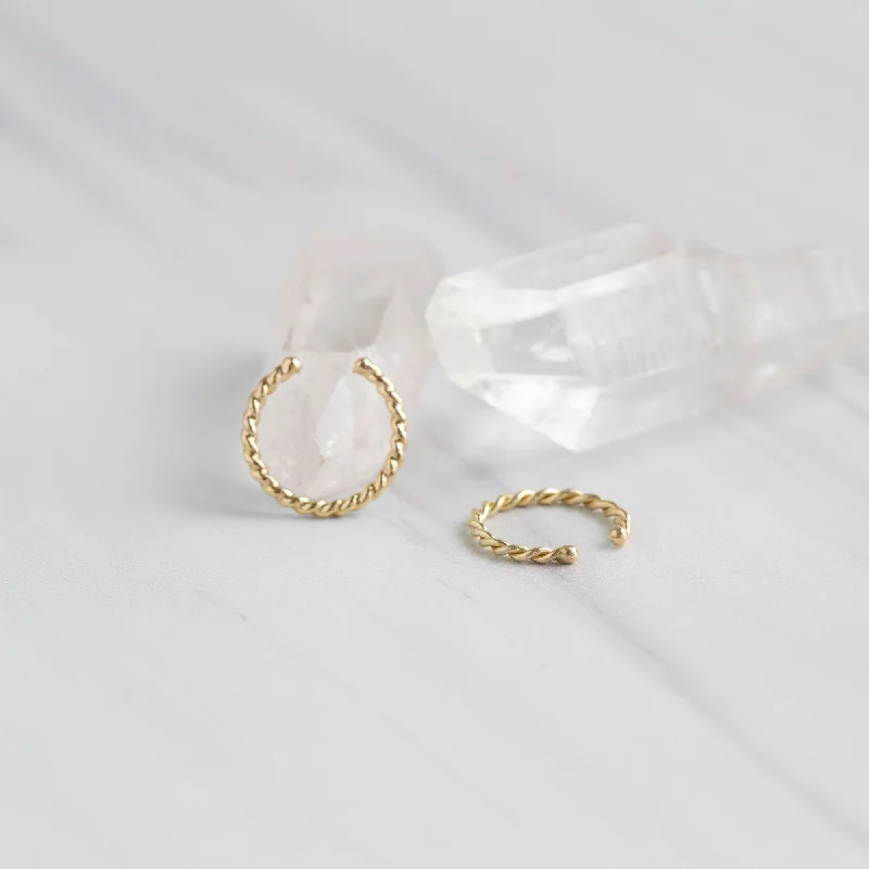 rose gold snake chain bracelet The Gold Rope Ear Cuff | 14K Yellow Gold