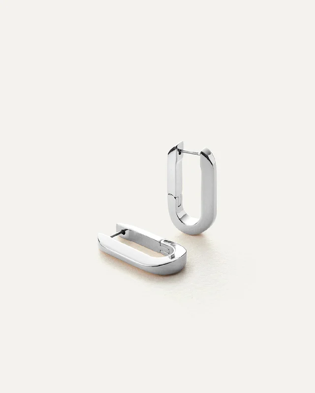 white gold diamond cluster ring U-Link Earrings
