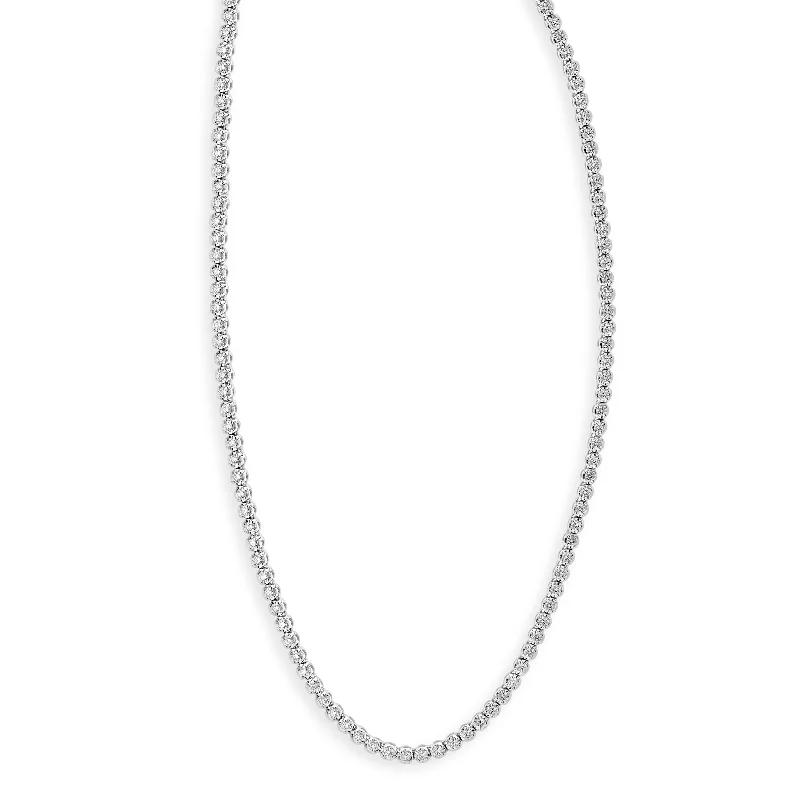 14 Karat White Gold 4 Prong Diamond Tennis Necklace