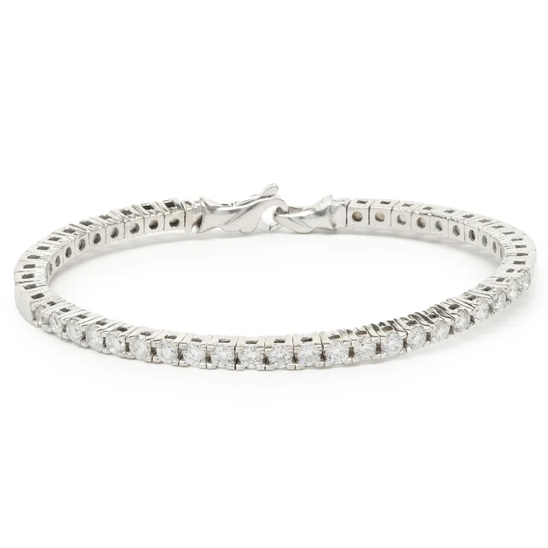 14 Karat White Gold Diamond Flex Bangle Bracelet