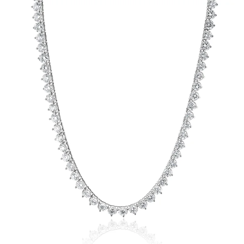 14 Karat White Gold Diamond Inline Tennis Necklace