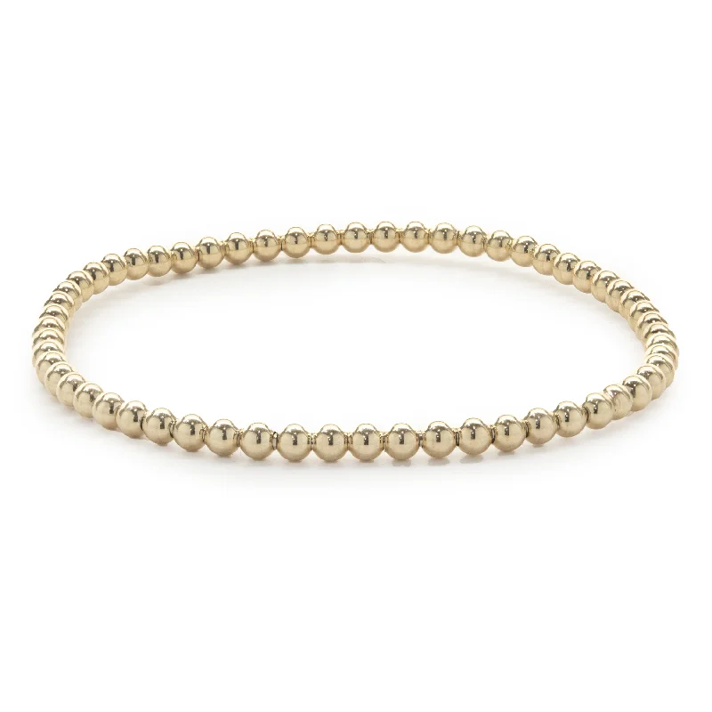 14 Karat Yellow Gold Beaded Flex Bracelet