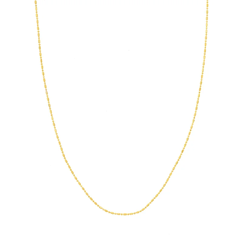 14k 1.2mm Beaded Chain Necklace