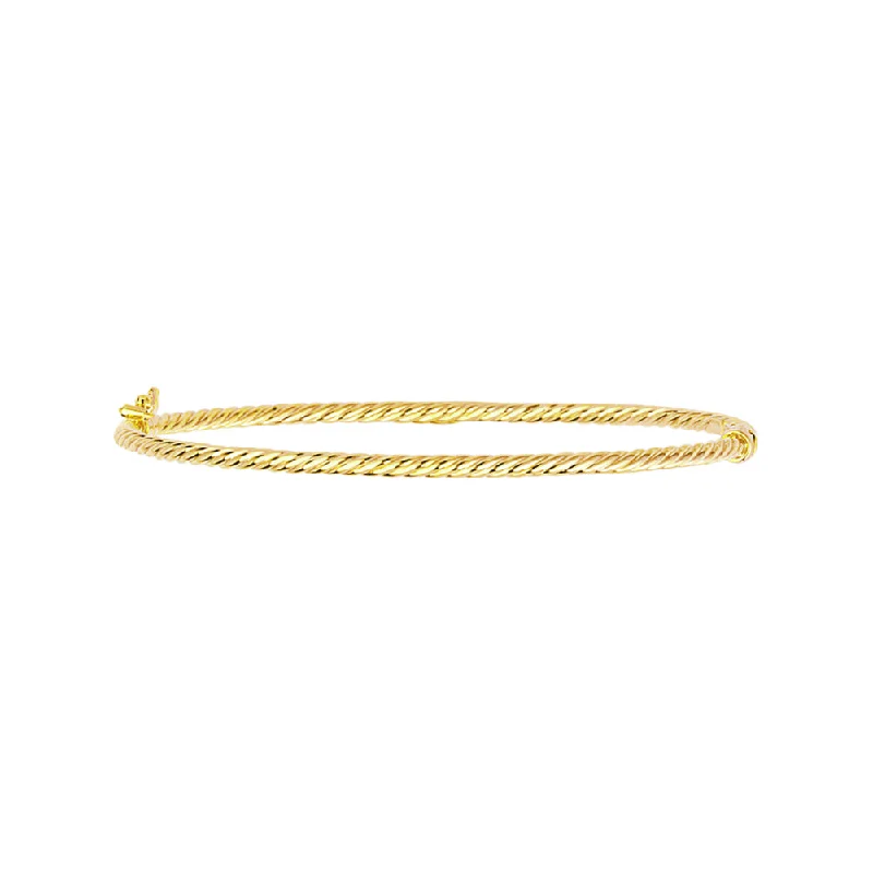 14k Gold Ridged Bangle Bracelet