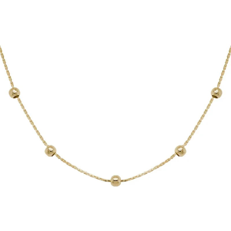 14k Gold Beaded Chain 16"