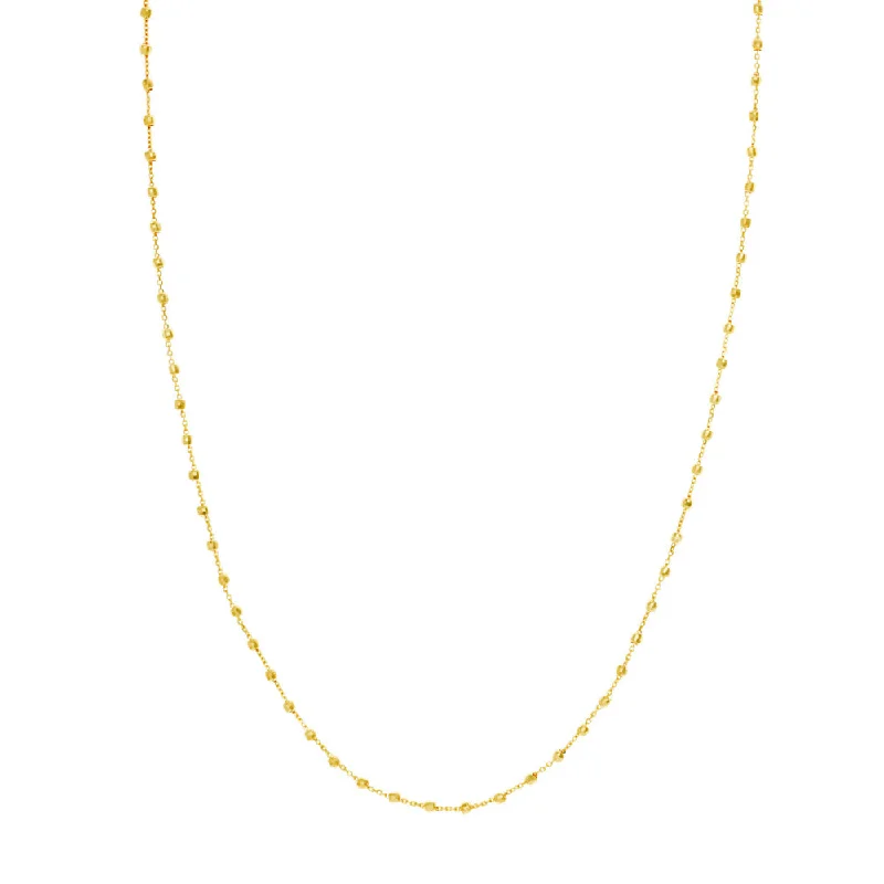 14k Gold Diamond-Cut Beads Station Necklace