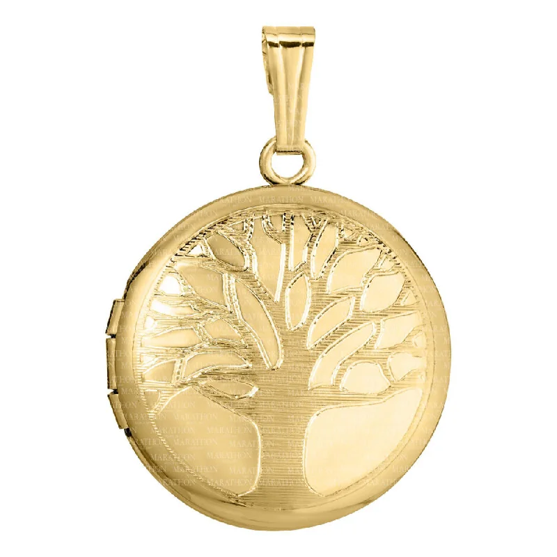 unique silver branch ring 14k Tree of Life Engraved Locket 18" Chain