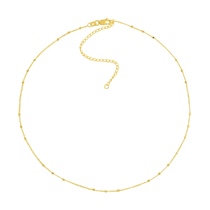 14k Yellow Gold Beaded Necklace