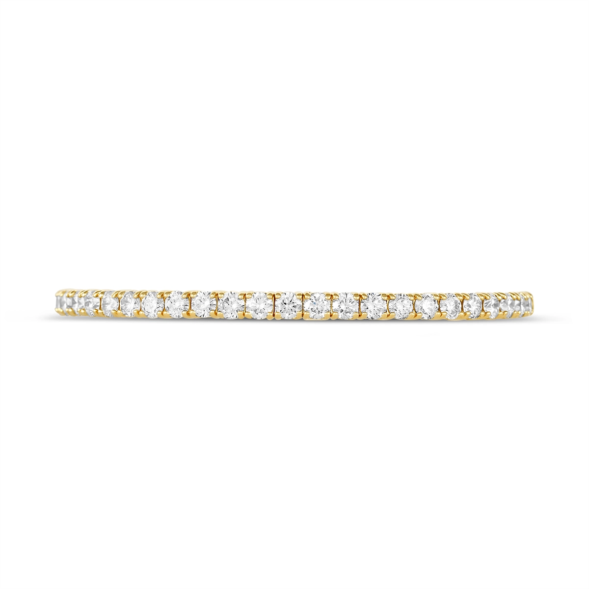 14K Yellow Gold Clasped Diamond Bangle