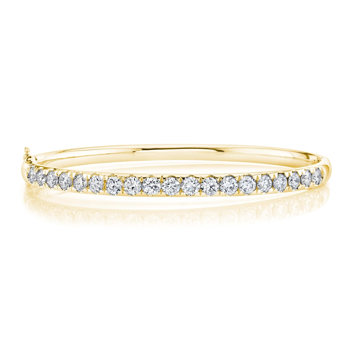 14K Yellow Gold Diamond Clasped Bangle