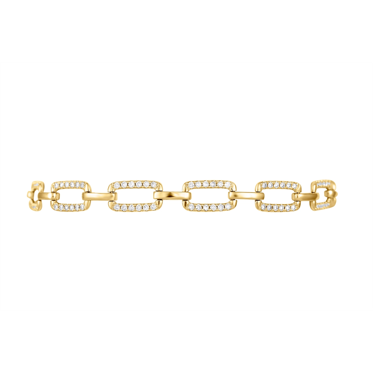 14K Yellow Gold Diamond Link Bracelet