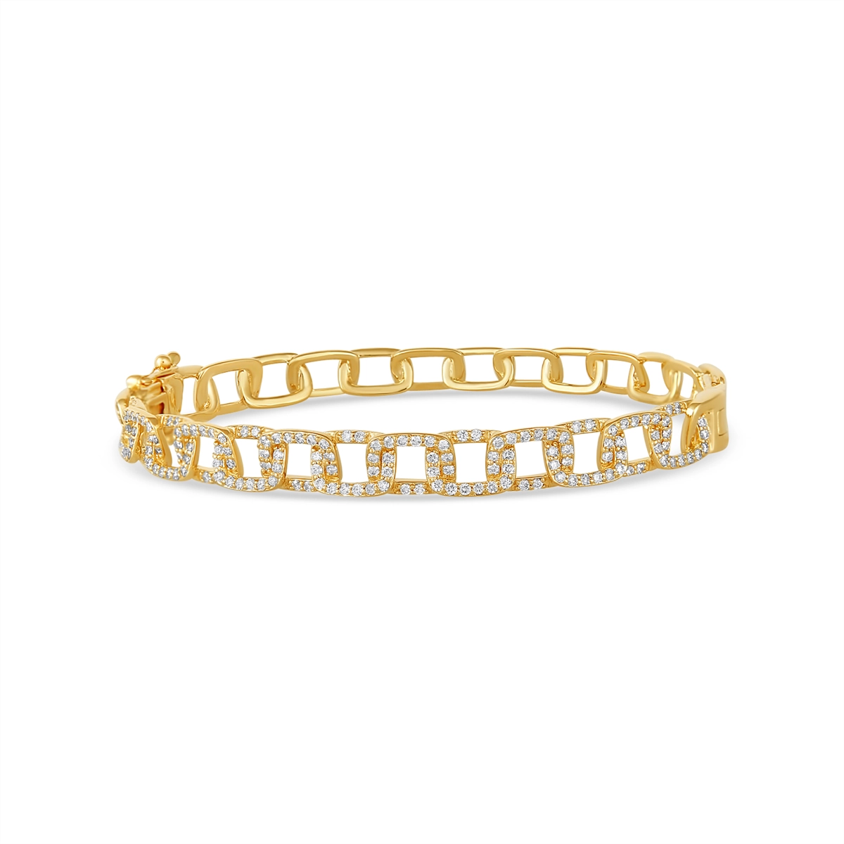 14K Yellow Gold Diamond Link Bracelet