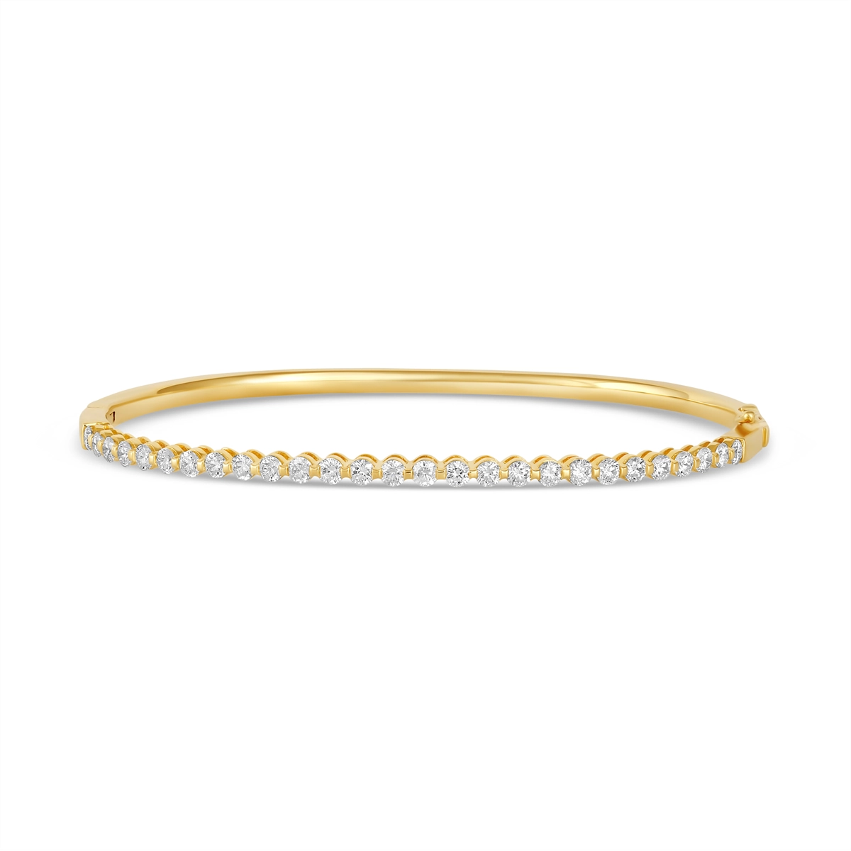 18K Yellow Gold Diamond Clasped Bangle