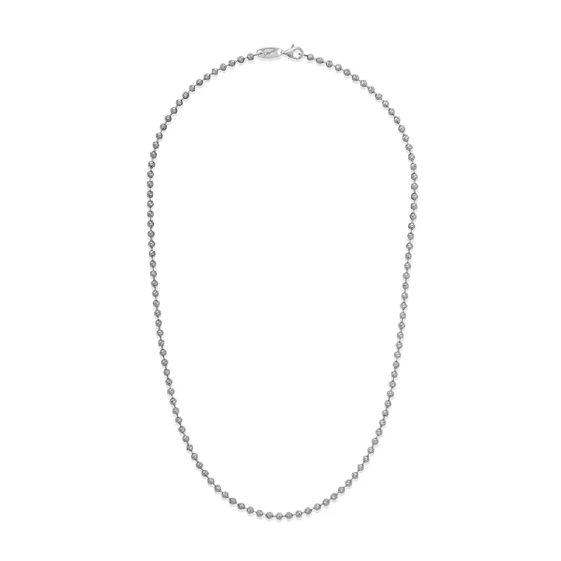 Desmos Sterling Silver Diamond-Cut Beaded Necklace