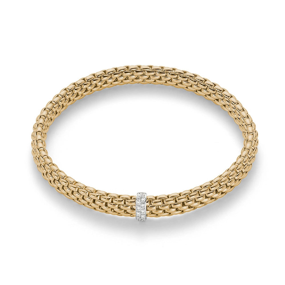 Fope 18K Yellow Gold Vendome Collection Diamond Bracelet, X-Small Size