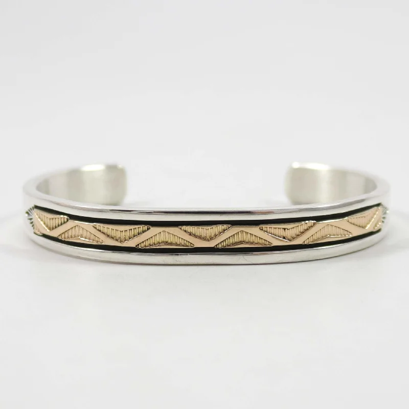 handcrafted gold stud earrings Gold on Silver Cuff