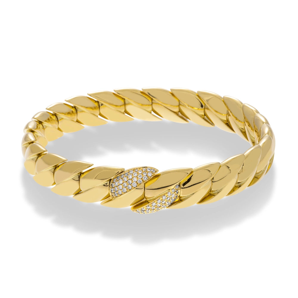 Hulchi Belluni 18K Yellow Gold Tresore Diamond Bracelet