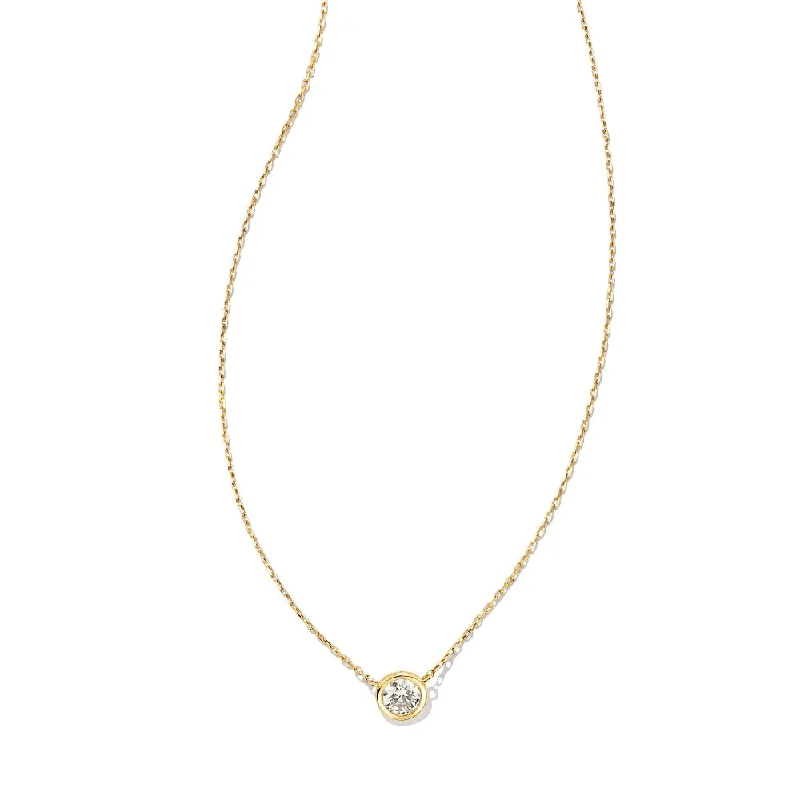 simple snake chain necklace Kendra Scott Audrey 14k Gold Pendant Necklace in .25ct Diamond