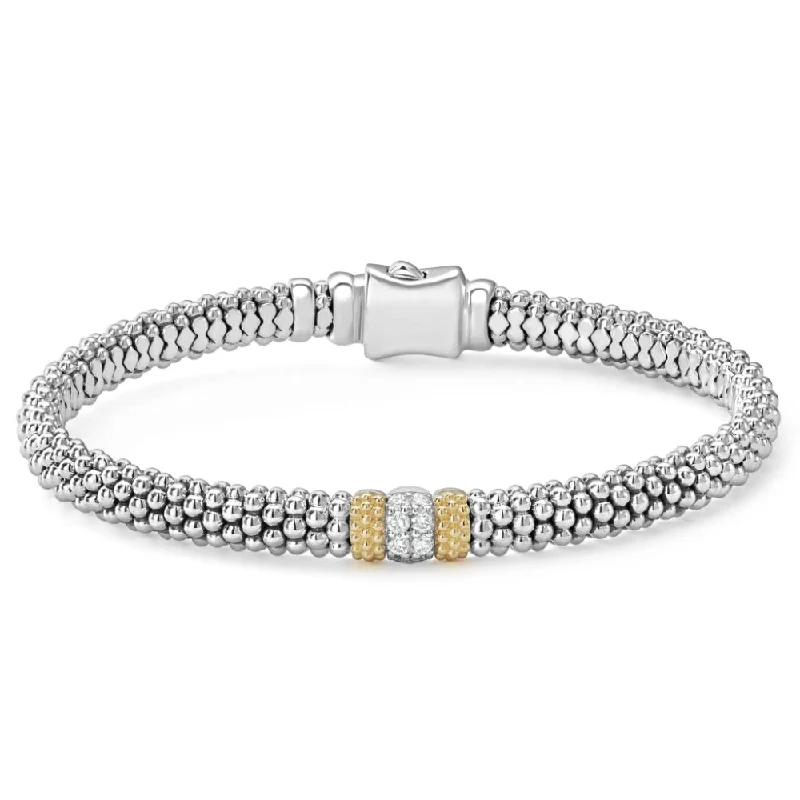 customized infinity bracelet Lagos Lux Single Station Diamond Caviar Bracelet, 6mm