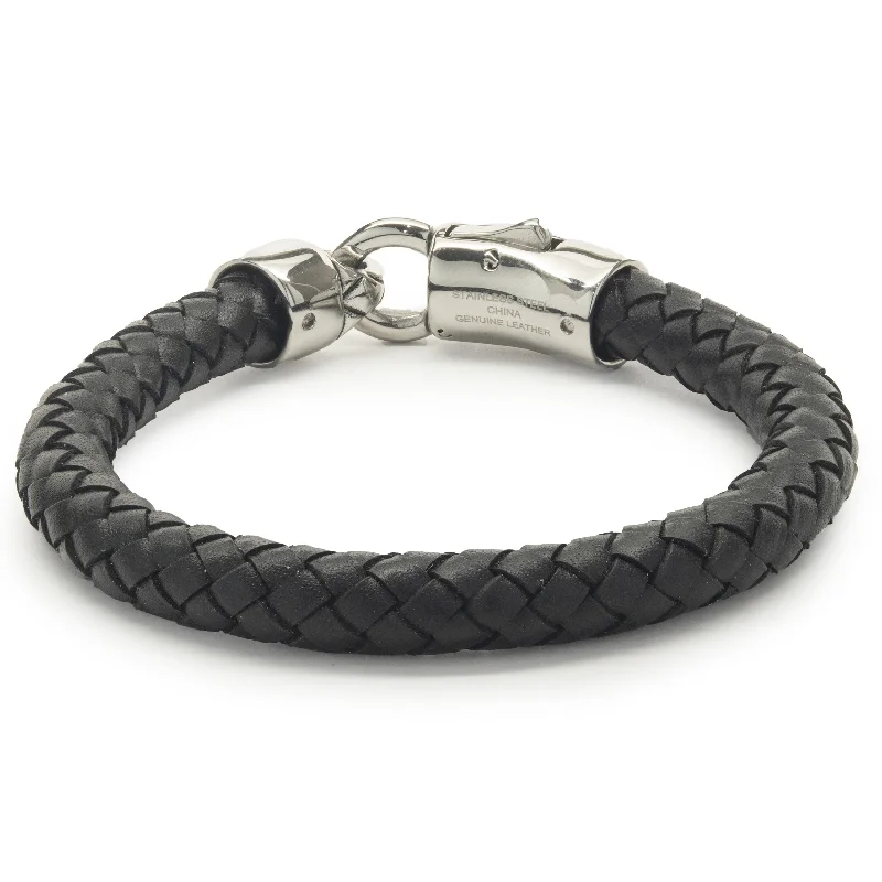 Leather Wrap Bracelet with Stainless Clasp