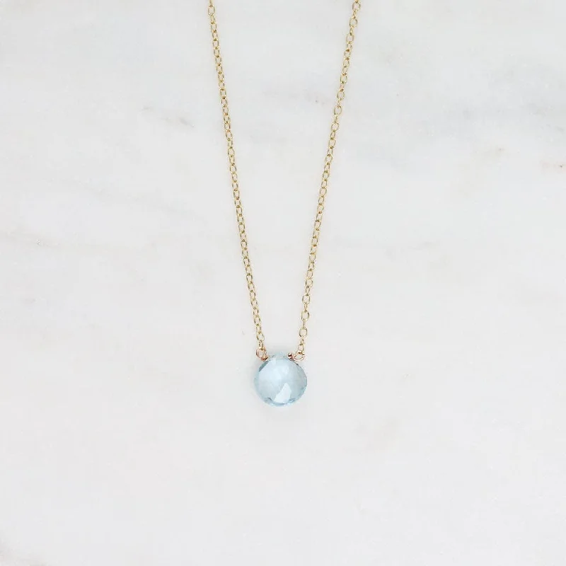 Gold Filled Chain with Blue Topaz Brio Necklace