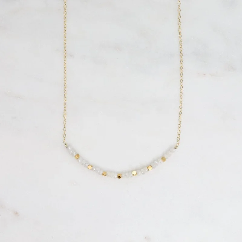 Silverite & 18k Gold Vermeil Cubes Arc Necklace