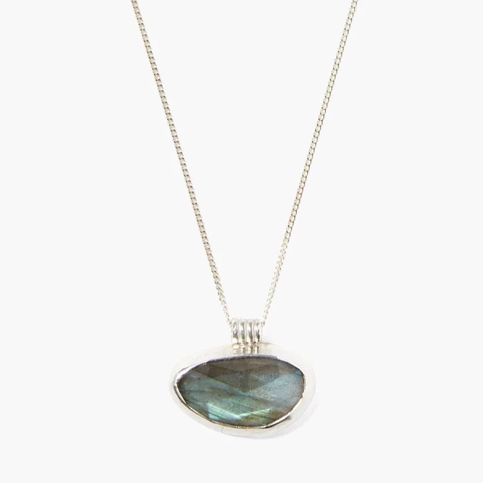 personalized pet photo necklace Delta Necklace Labradorite
