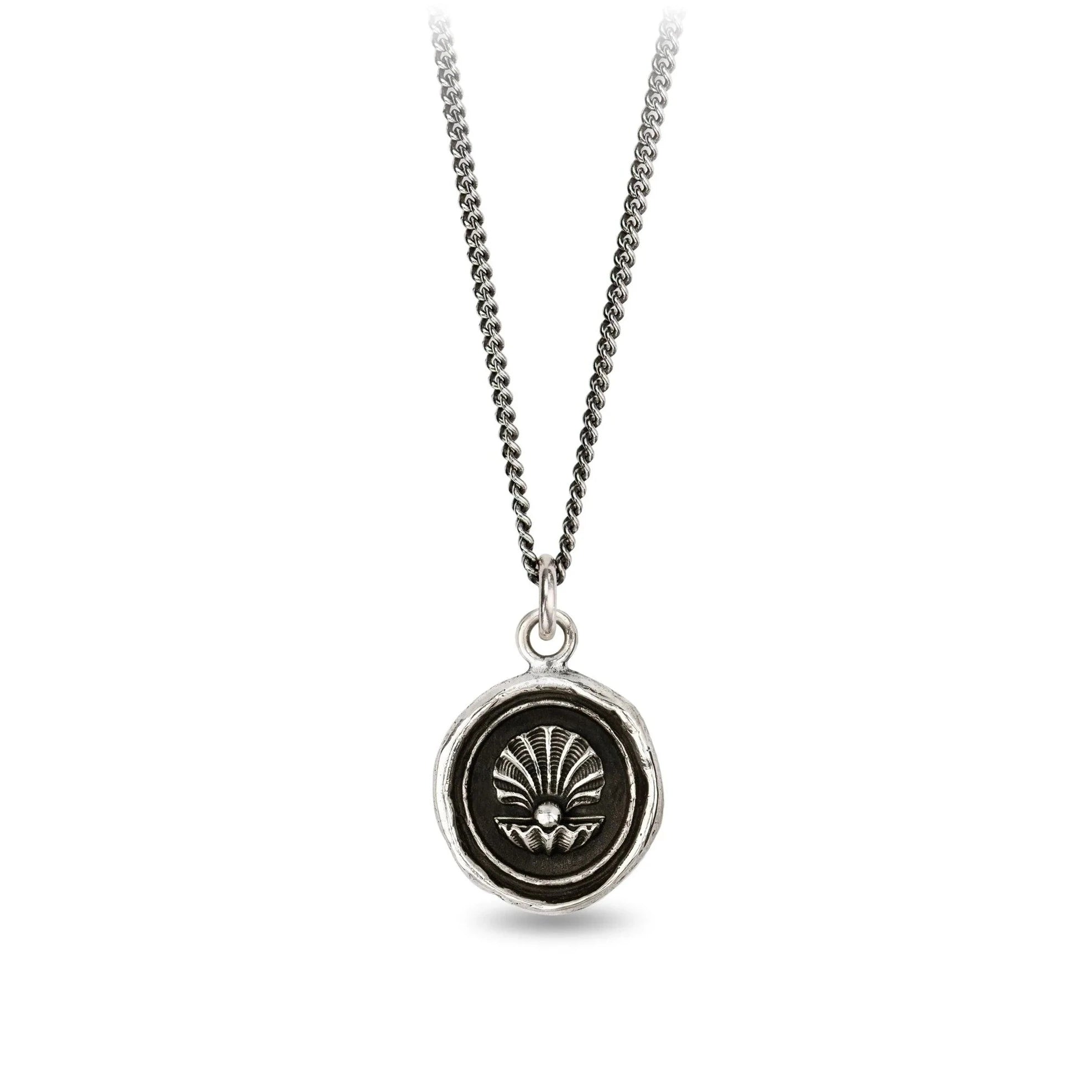 minimalist black pearl necklace PYR N769-18 THE WORLD IS YOUR OYSTER TALISMAN NECK