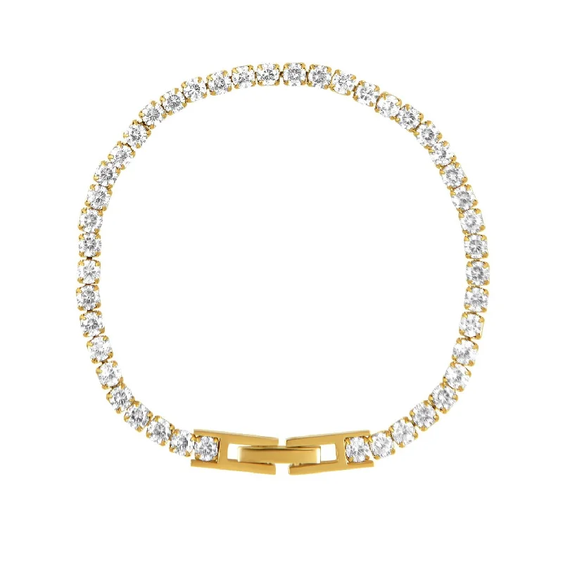 celestial sunburst ring gold Rhae Tennis Bracelet
