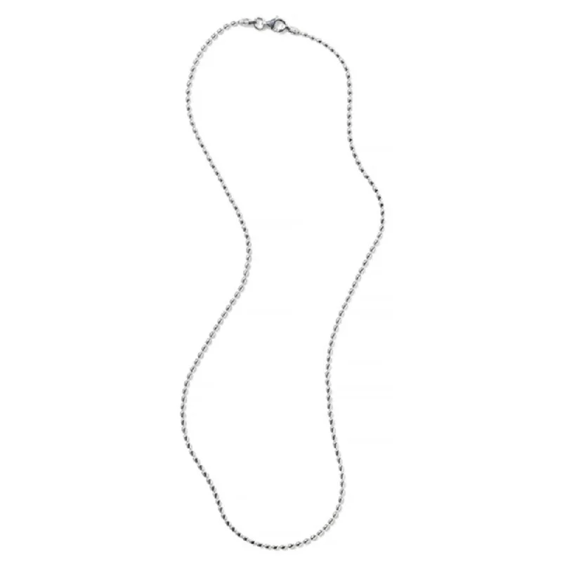 Sterling Silver Rice Bead Chain, 24"