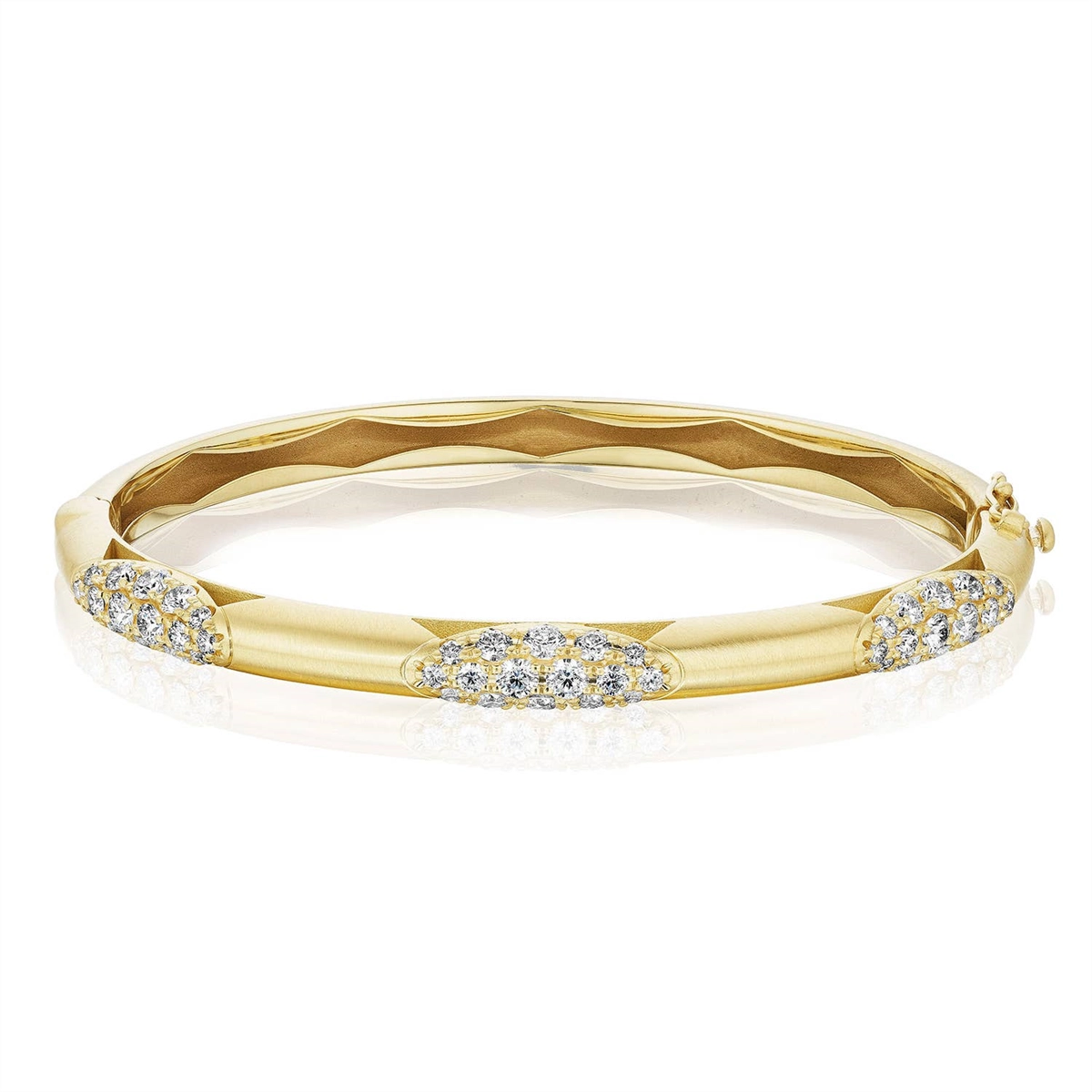 Tacori 18K Yellow Gold Satin Diamond Crescent Bangle