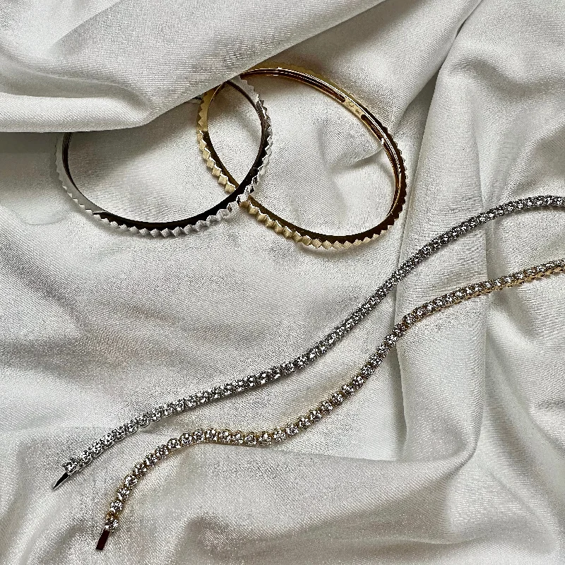 gold heart-shaped pendant necklace The Edgy Bracelet Set
