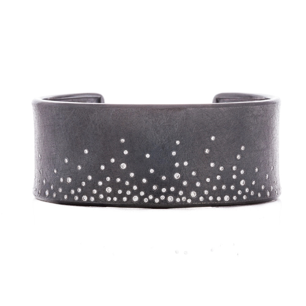 Todd Reed Scattered Diamond Wide Cuff Bracelet