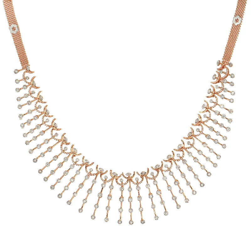 personalized couples necklace gold 18K Rose Gold Necklace w/ 2.27ct Diamonds (38.2gm)