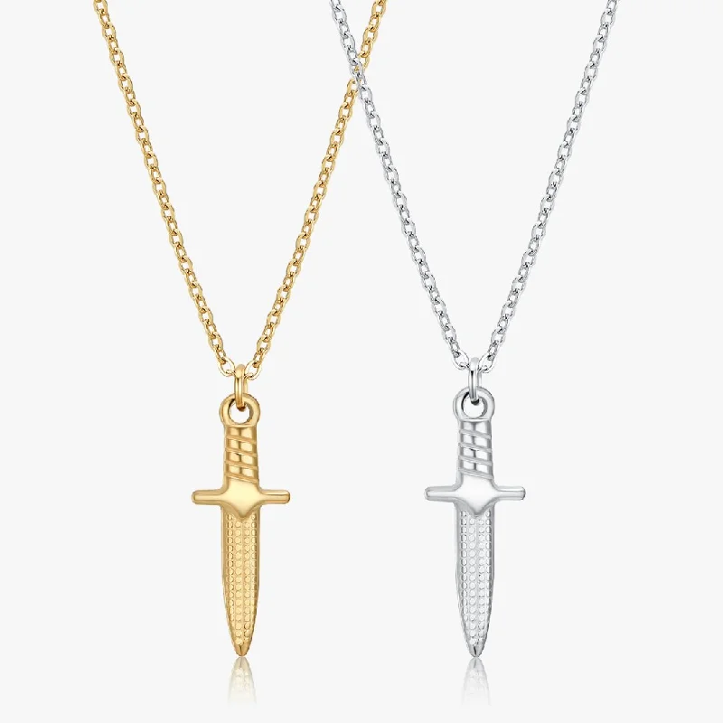 rose gold ring with diamonds Dagger Pendant Necklace (Unisex)