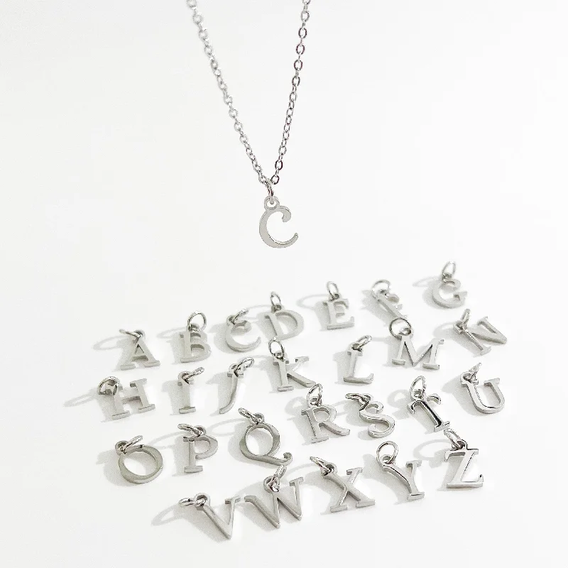 handmade braided anklet Perfectly Dainty Initial Necklace in Silver