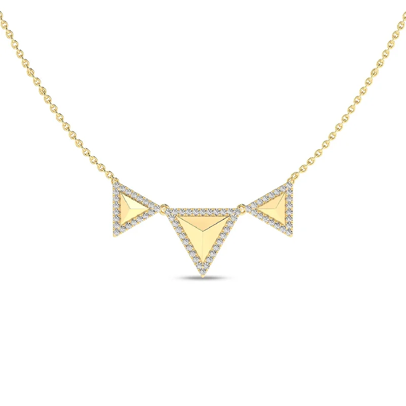 infinity loop ring rose gold Pyramid Trois Pendant Necklace