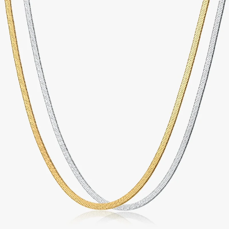 petite diamond promise ring Thick Herringbone Necklace (Unisex)
