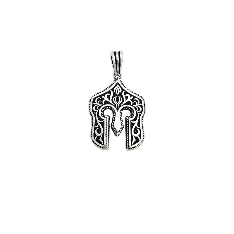 cubic zirconia stud earrings classic Sparta Head Gear Pendant (Silver)