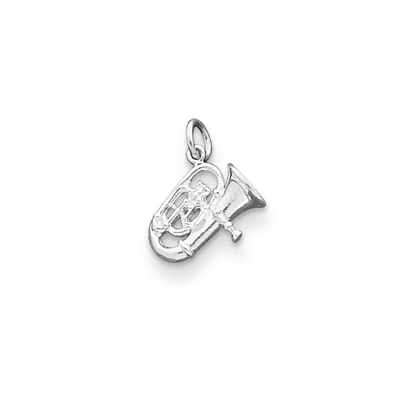 dainty lotus flower ring Tiny Tuba Pendant (Silver)