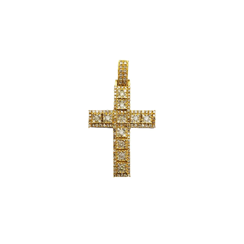 dainty chain bracelet layered Diamond Cross Pendant (14K)