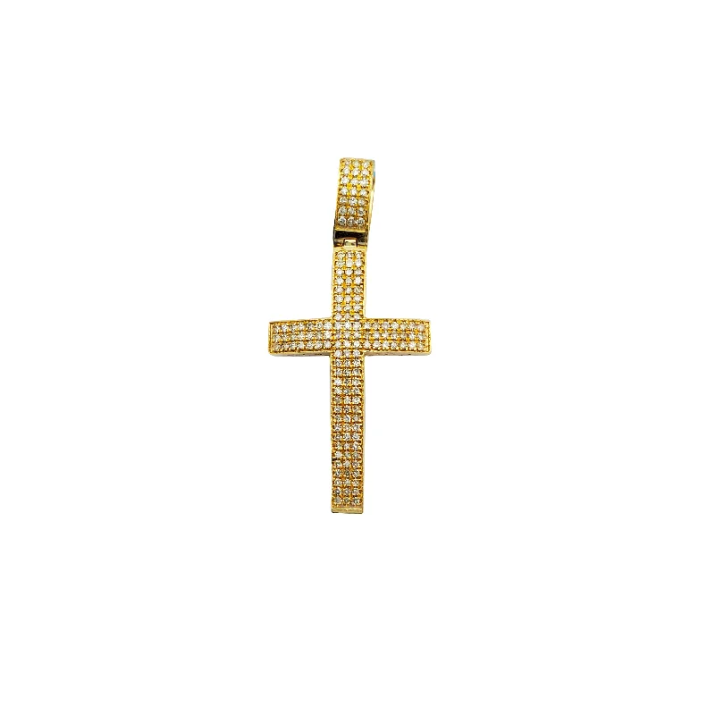 raw amethyst ring silver Diamond Cross Pendant (14K)