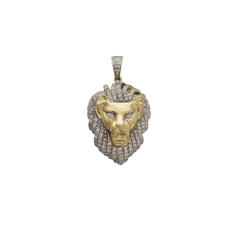 delicate chain necklace gold Diamond Lion Pendant (10K)