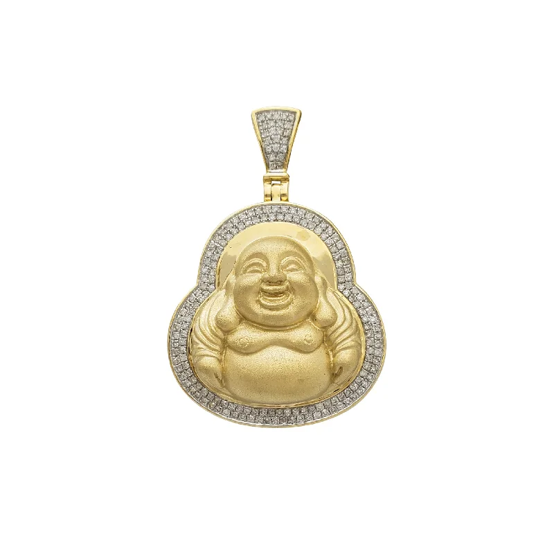 real diamond eternity band Diamond Satin-Finish Buddha Pendant (14K)