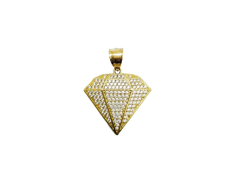 chunky statement cuff bracelet Diamond Shaped Pendant (14K)