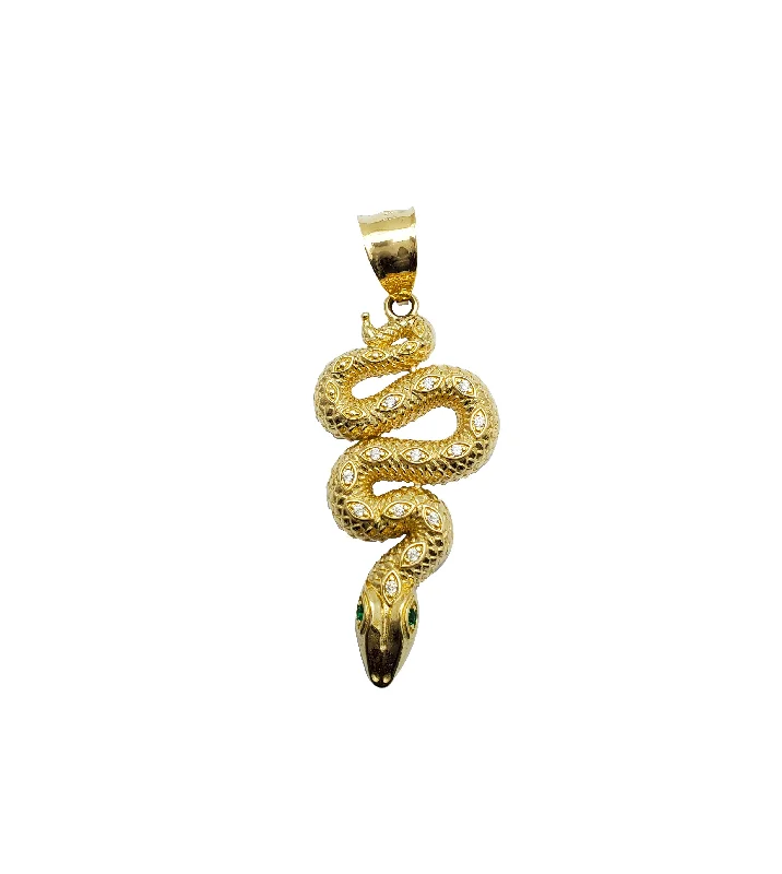 vintage gold engagement ring Molted Ice Snake Pendant (14K)