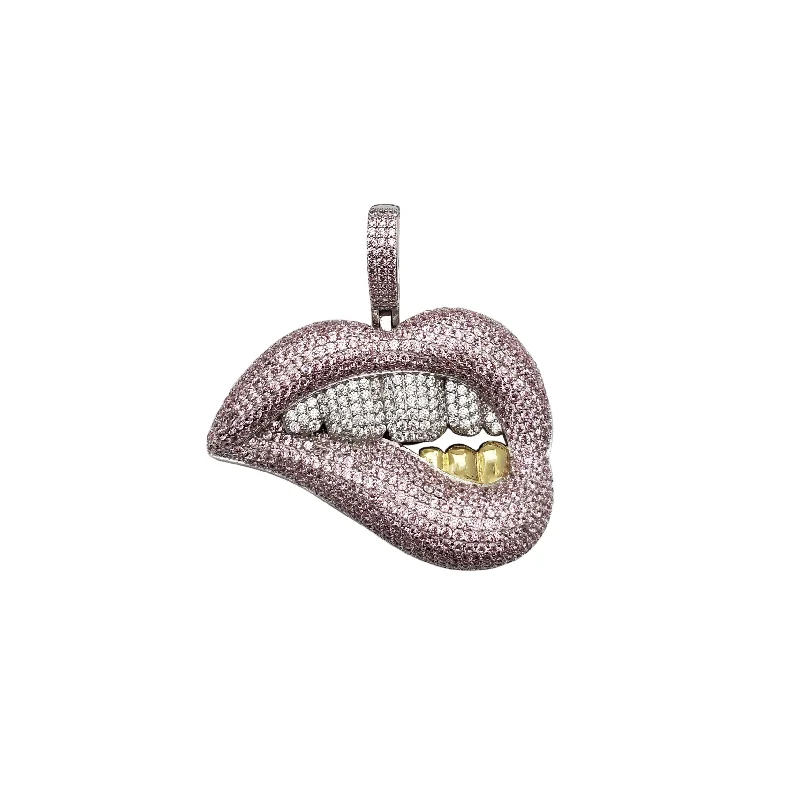 oval blue sapphire ring Sexy Lip Pendant (Silver)
