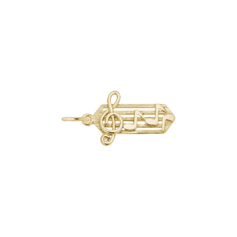 classic pearl strand necklace Small Music Staff Charm