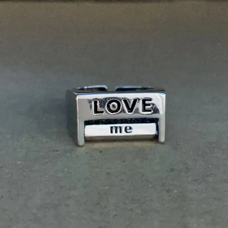 sterling silver dragonfly pendant Square FUCK/LOVE Copper Rotatable Interactive Ring